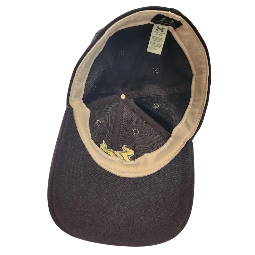 Under Armour USF Bulls Mens Black Gold Stretch Fit Baseball‎ Hat Cap RN 49314